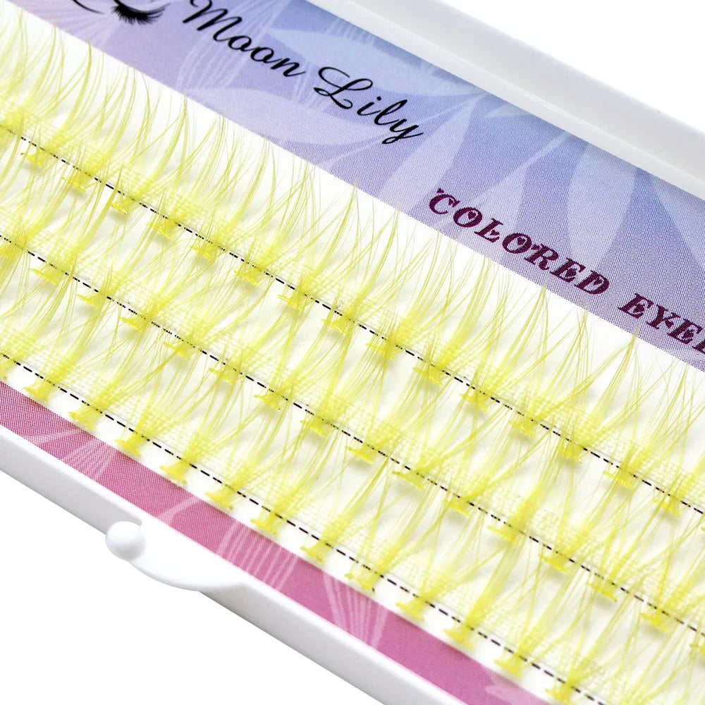 Moonlily Blue Purple Mix Color Lashes Cluster Eyelash Extension Natural Long Volume Effect Faux Bunche Individual Makeup Cilias