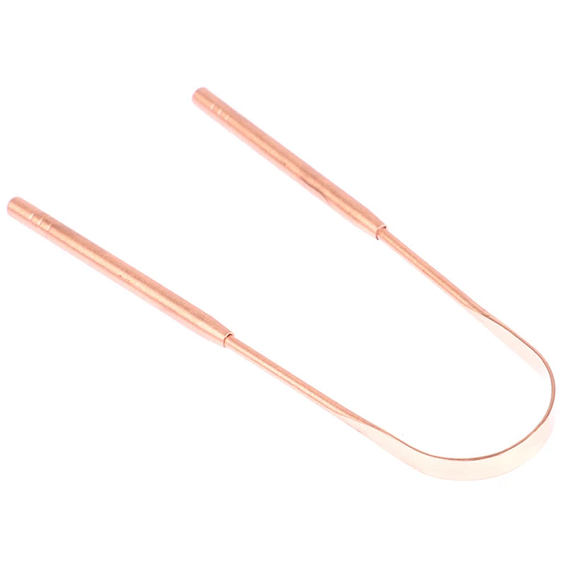 1PCS Copper Tongue Scraper Cleaner Scraper Toothbrush Dental Oral Care Hygiene Health Care Tool For Men Women