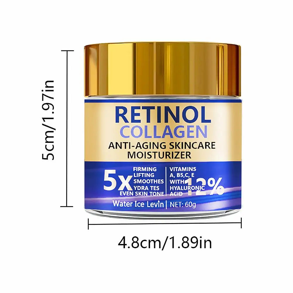 Facial Lotion Face Moisturizer Retinol & Collagen Cream For Women Men Moisturizing Nourishing Day & Night Skincare Serum