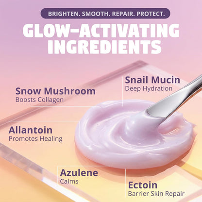 Moon Milk Snail Mucin Moisturizer Gel Cream (3.52 Oz) Korean Snail Mucin Serum Cream That Replenishes Moisture & Leaves Skin Brighter, Plumper, Soothed & Smooth