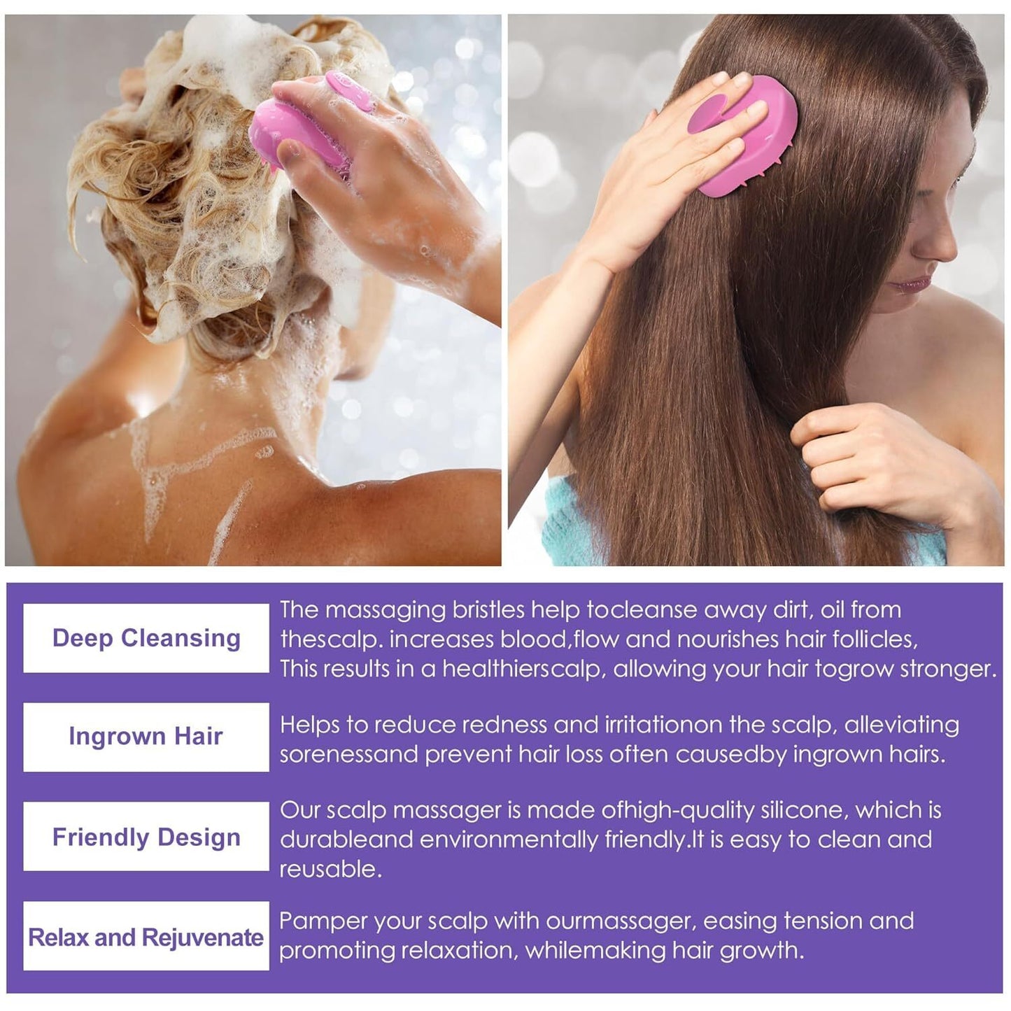 Rosemary Hair Growth Serum 2 Pack with Scalp Massager - Biotin, Argan Oil