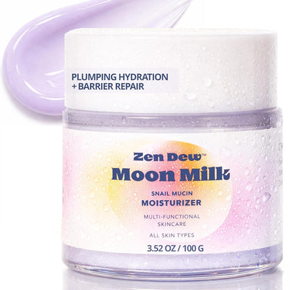 Moon Milk Snail Mucin Moisturizer Gel Cream (3.52 Oz) Korean Snail Mucin Serum Cream That Replenishes Moisture & Leaves Skin Brighter, Plumper, Soothed & Smooth