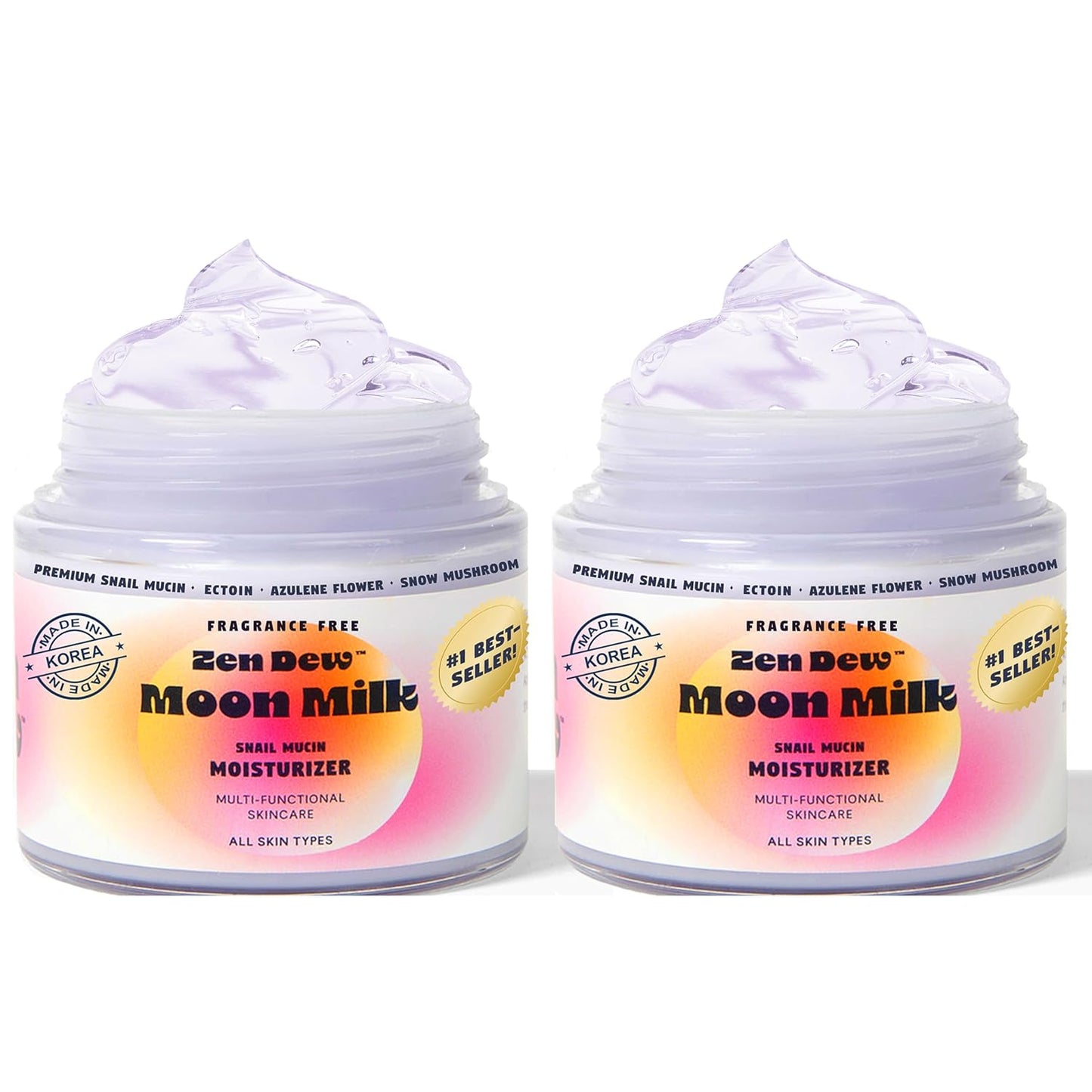 Moon Milk Snail Mucin Moisturizer Gel Cream (3.52 Oz) Korean Snail Mucin Serum Cream That Replenishes Moisture & Leaves Skin Brighter, Plumper, Soothed & Smooth