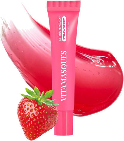 Vitamasques Lip Butter Balm Vanilla Creme, Korean Lip Balm - Peptide Lip Treatment - Lip Balm Hydrating - Light Tinted Lip Balm - Made in Korea - 0.33 Fl.Oz