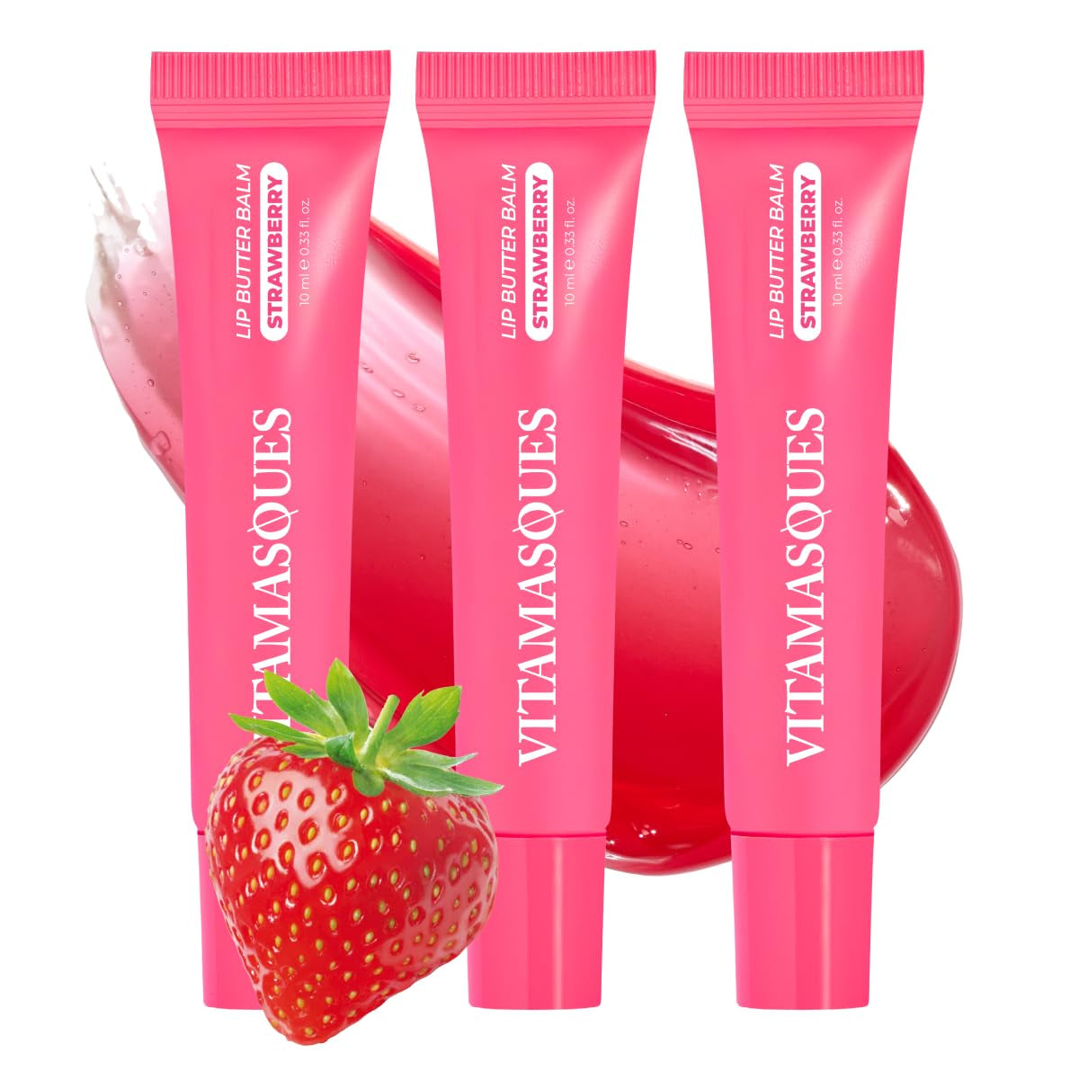 Vitamasques Lip Butter Balm Vanilla Creme, Korean Lip Balm - Peptide Lip Treatment - Lip Balm Hydrating - Light Tinted Lip Balm - Made in Korea - 0.33 Fl.Oz