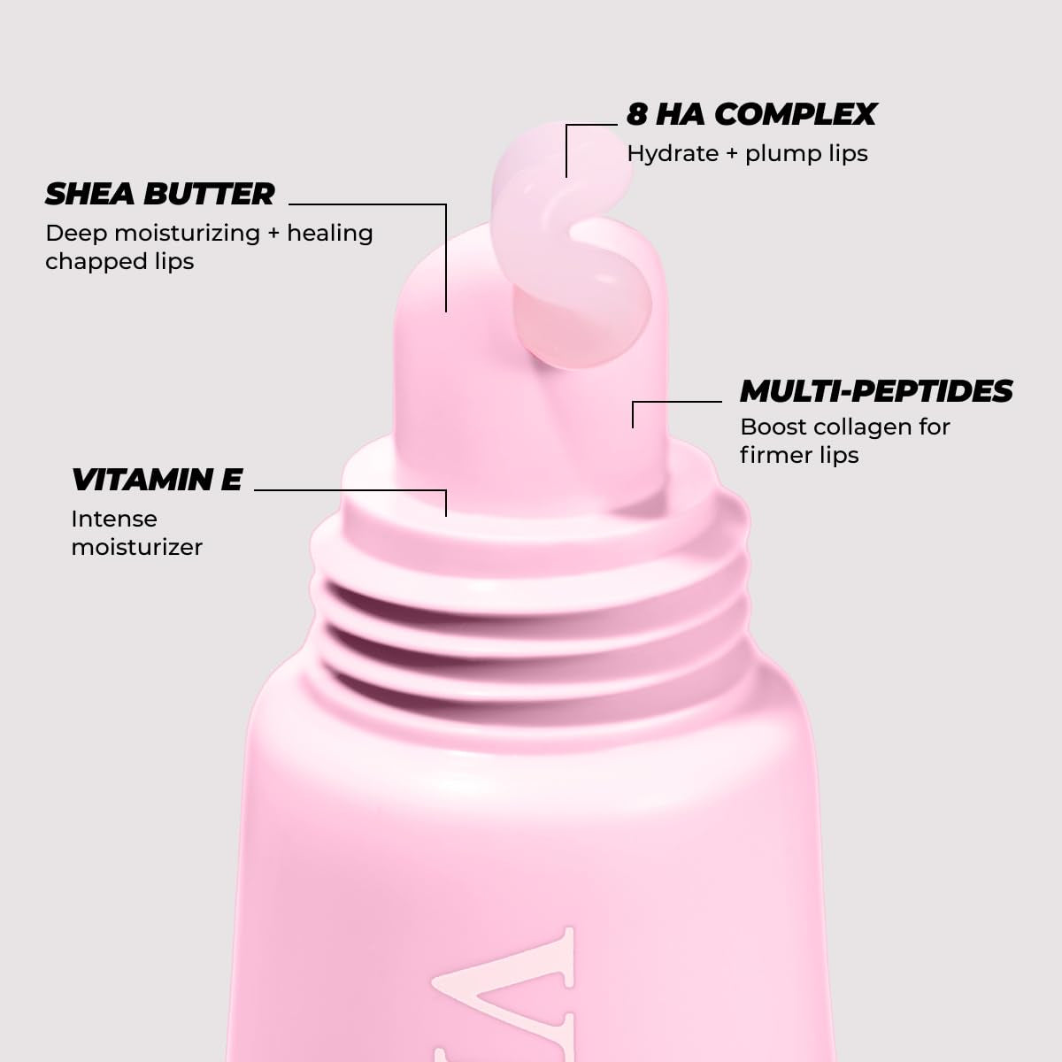 Vitamasques Lip Butter Balm Vanilla Creme, Korean Lip Balm - Peptide Lip Treatment - Lip Balm Hydrating - Light Tinted Lip Balm - Made in Korea - 0.33 Fl.Oz