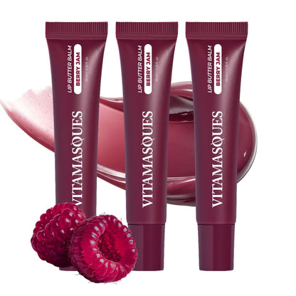 Vitamasques Lip Butter Balm Vanilla Creme, Korean Lip Balm - Peptide Lip Treatment - Lip Balm Hydrating - Light Tinted Lip Balm - Made in Korea - 0.33 Fl.Oz