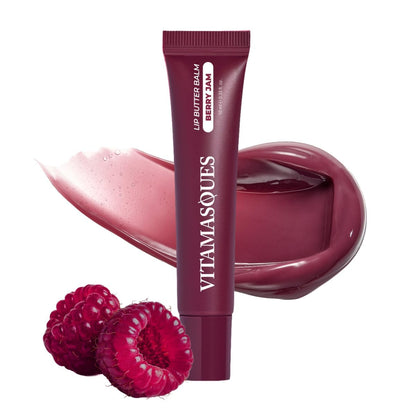 Vitamasques Lip Butter Balm Vanilla Creme, Korean Lip Balm - Peptide Lip Treatment - Lip Balm Hydrating - Light Tinted Lip Balm - Made in Korea - 0.33 Fl.Oz