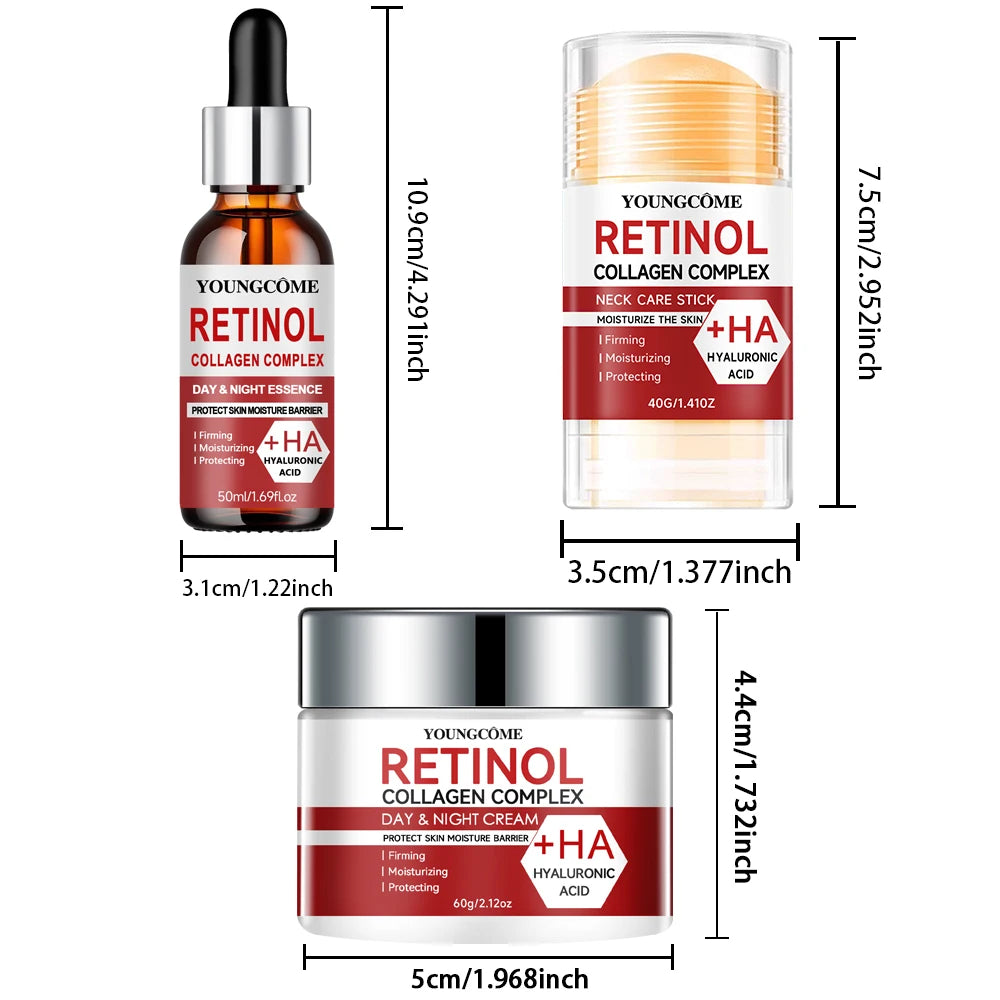 Neck and Face Set Night Cream for Women Anti Aging Retinol Anti Aging Face Lifting Nourishing Repair Collagen 3Set