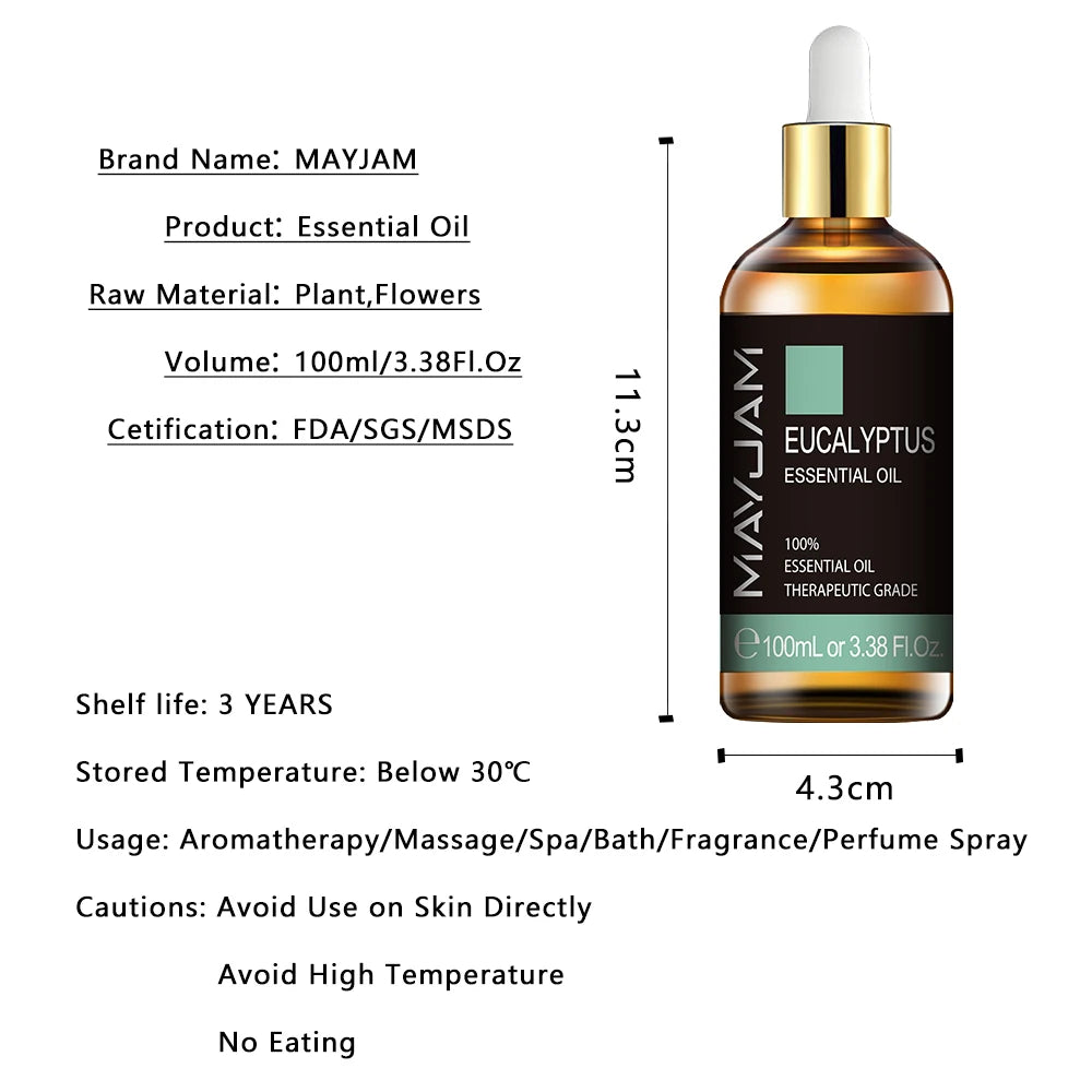 30ml 100ml Eucalyptus Lavender Essential Oil Diffuser Pure Natural Essential Oils Aromatherapy Skin Care Massage Aroma Oil