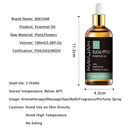 30ml 100ml Eucalyptus Lavender Essential Oil Diffuser Pure Natural Essential Oils Aromatherapy Skin Care Massage Aroma Oil