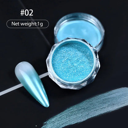 1 Jar Universal Laser Nail Glitter Holographic Powder Transparent Laser Magic Aurora Mirror Glitter UV Gel Pigment Dust