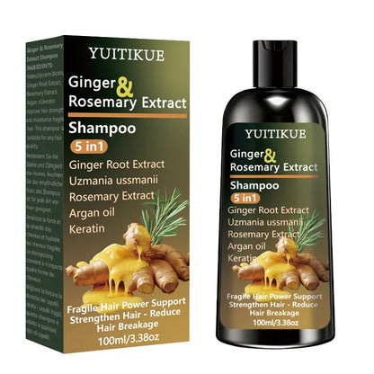 YUITIKUE Ginger & Rosemary Extract Shampoo 5-in-1: Intensive Nourish, Strengthen Hair, Reduce Breakage