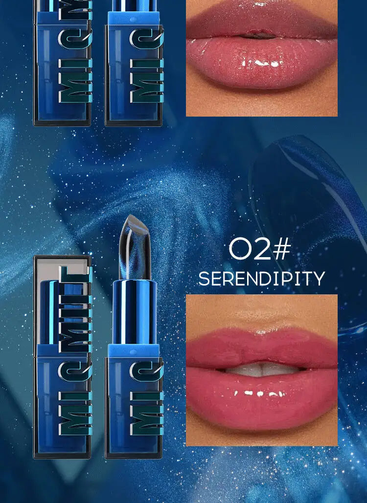 MLSMILE New Upgrade Cat Eye Temperature Change Thousands Of Colors Fine Glitter Non-Stick Cup Color Changing Lipstick