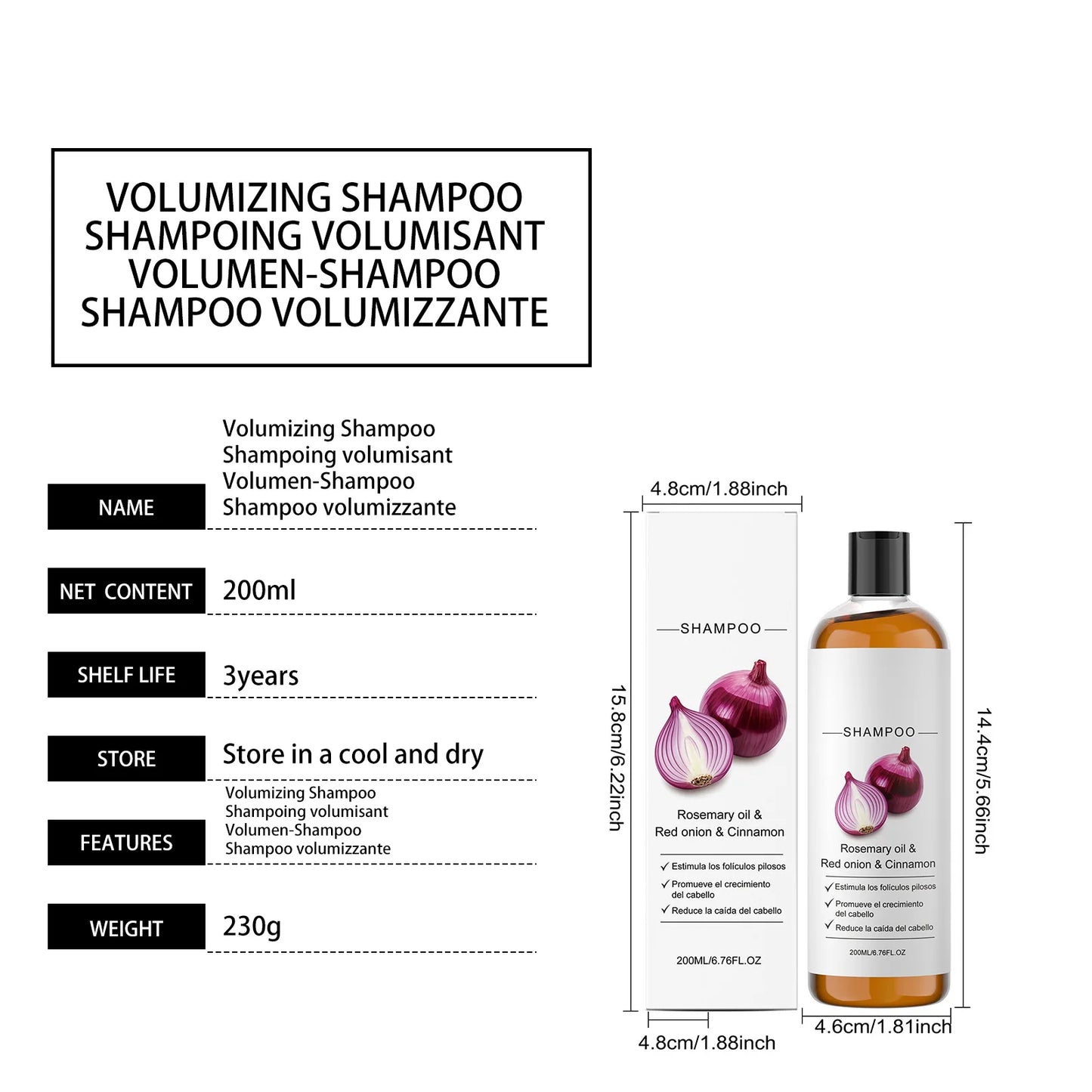 Rosemary Red Onion Shampoo Strengthen Hair Roots Reduce Hair Loss Cleaning Improve Scalp Health Control Oil Nourishing Hair Care