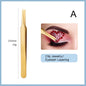 1PC Eyelash Extension Tweezers Lash Tweezer Applicator Extension Supplies Volume Professional Eyebrow Eyelash Gold Tweezers