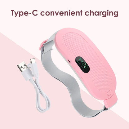 Heated Massage Warming Palace Belt Electric Period Cramp Massager for Menstrual Waist Stomach Abdominal Vibrating Heating Pad