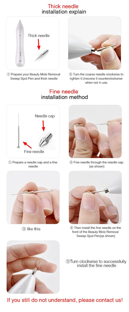 100&200Pcs Plasma Pen Needles For Spot Mole Freckle Body Tattoo Removal Point Pen Skin Beauty Care Dedicated Needle Replacement