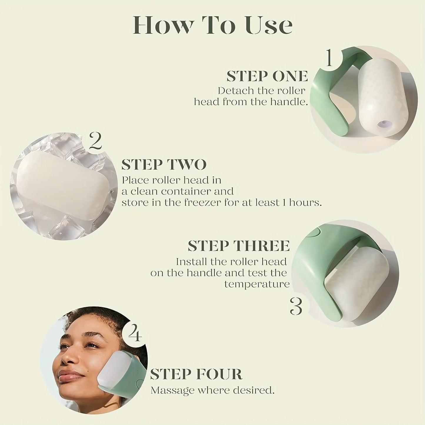 Large Ice Roller/Massager Facial Cooling Beauty Tool,Ice Roller for Face And Eye, Athome Spa,Skincare Routine,Handheld Massager