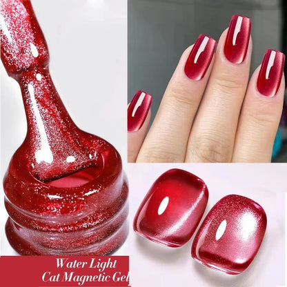 BORN PRETTY Sparkling Glass Bead Cat Magnetic Gel Nail Polish Flash White Spar Red Color Semi Permanent Soak Off UV Gel Varnish