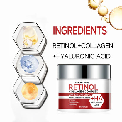 Neck and Face Set Night Cream for Women Anti Aging Retinol Anti Aging Face Lifting Nourishing Repair Collagen 3Set