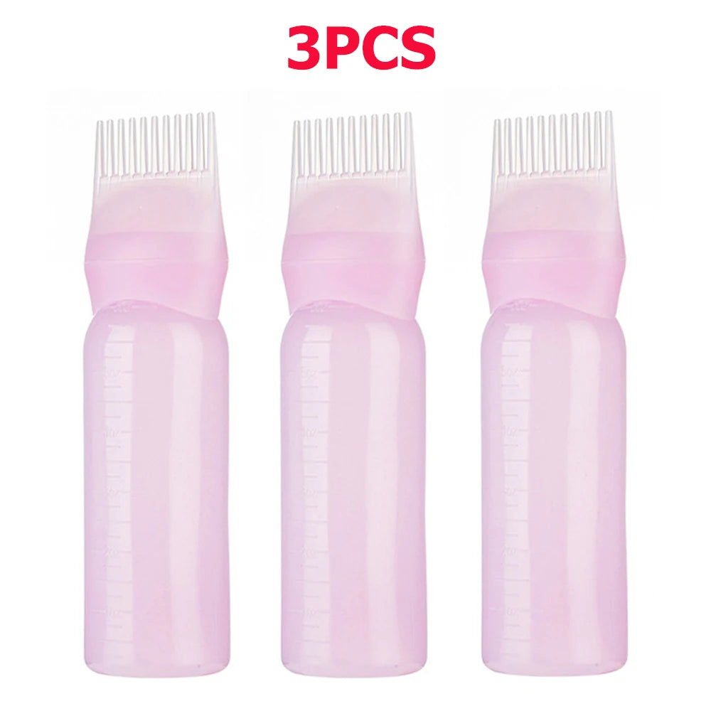 3pcs180ml Hair Oil Applicator Bottle Repeatable Filling Bottle Oil Applicator Bottle for Hair Professional Hairdressing Tools