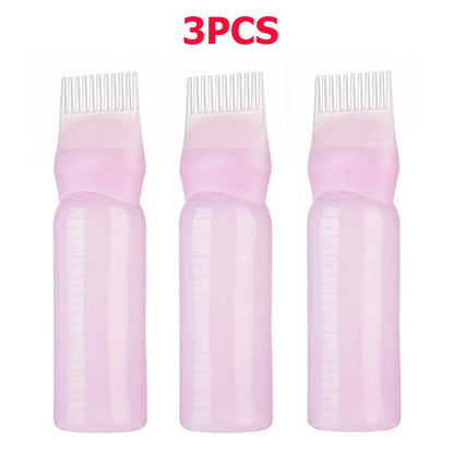 3pcs180ml Hair Oil Applicator Bottle Repeatable Filling Bottle Oil Applicator Bottle for Hair Professional Hairdressing Tools