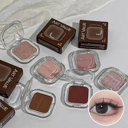 ART VALUE Single Color Eyeshadow Palette, Long-lasting, Matte & Shimmer Finish, No Fallout, Multi-color Eyeshadow for Makeup