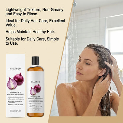 Rosemary Red Onion Shampoo Strengthen Hair Roots Reduce Hair Loss Cleaning Improve Scalp Health Control Oil Nourishing Hair Care