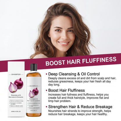 Rosemary Red Onion Shampoo Strengthen Hair Roots Reduce Hair Loss Cleaning Improve Scalp Health Control Oil Nourishing Hair Care