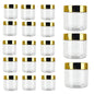 20pcs/lot 30/50/60/80mlStorage Jars With Gold Lids Round Canister Empty Plastic Cosmetic Jars Food Travel Bottle Pot