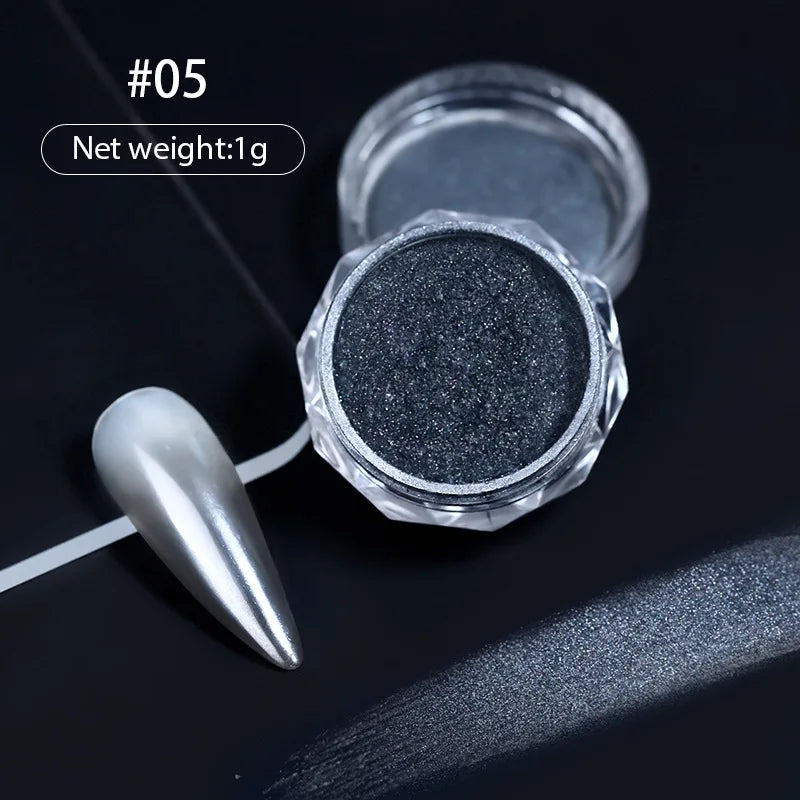 1 Jar Universal Laser Nail Glitter Holographic Powder Transparent Laser Magic Aurora Mirror Glitter UV Gel Pigment Dust