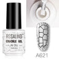 ROSALIND 12 Colors Crackle Gel Nail Polish Cracking Nail Lacquer Quick Drying Nail Art Gel For UV Semi Permanent Base Top Coat