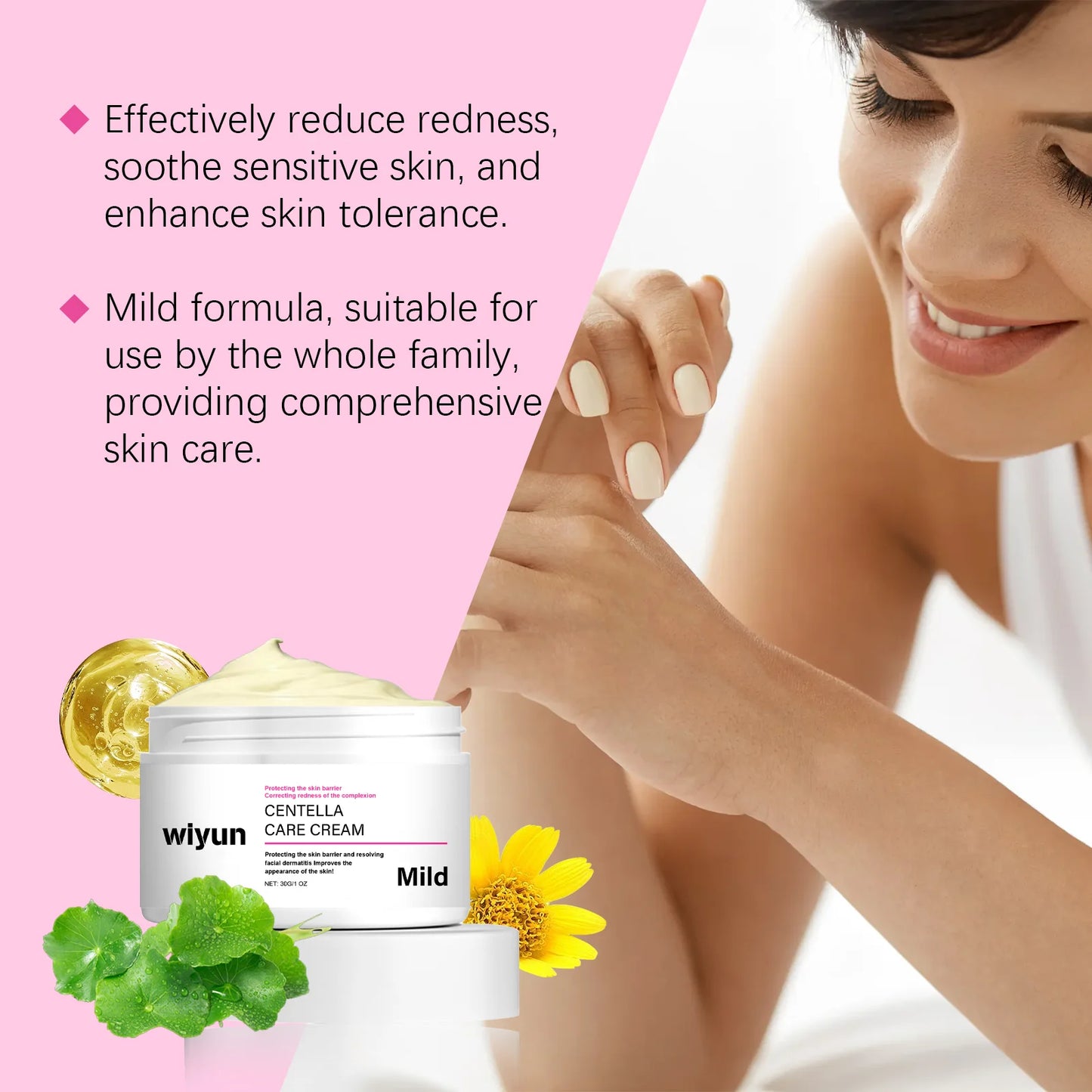 Centella Asiatica Soothing Cream Hydrating Face Moisturizer Calming Sensitive Skin Nourishing Redness Repair Acne Removal Cream