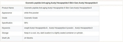 98% Acetyl Hexapeptide-8 Cosmetic Anti-aging Skin Care