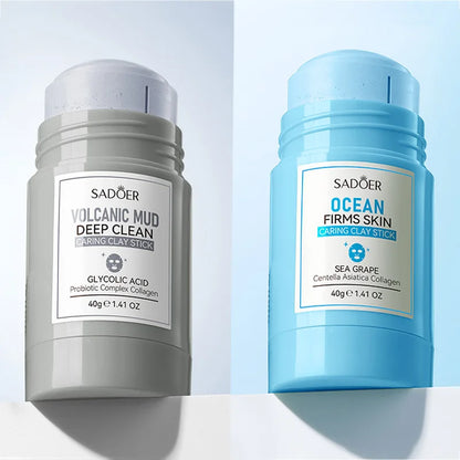 SADOER Volcanic Sea Mud Face Masks Stick Moisturizing Anti-aging Removal Blackhead Anti-aging Clay Facial Masks Skin Care