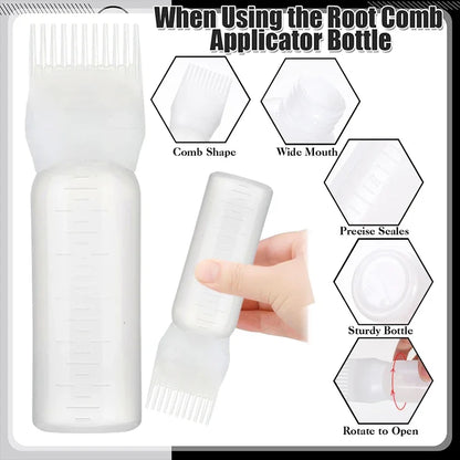 WANMEI Hair Oil Application Bottle 1pcs Hair Oil Applicator Bottle with 4pcs Pointed Mouth Cover for All Hair Types, Plastic Hai