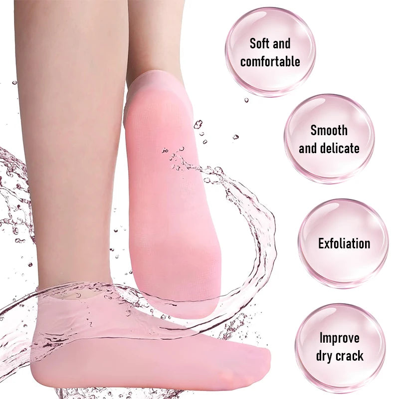 Heel Protection Foot Cover Soft Silicone Foot Mask Foot Care Anti Foot Drying and Cracking Heel Moisturizing Socks Reusable