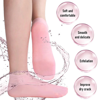 Heel Protection Foot Cover Soft Silicone Foot Mask Foot Care Anti Foot Drying and Cracking Heel Moisturizing Socks Reusable