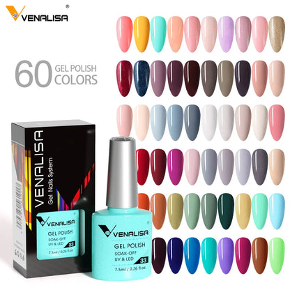 Venalisa 7.5ml HEMA FREE TPO FREE Full Coverage Soak Off UV LED Gel Polish Semi Permanent Nail Varnish Long Wear Gel Lacquer