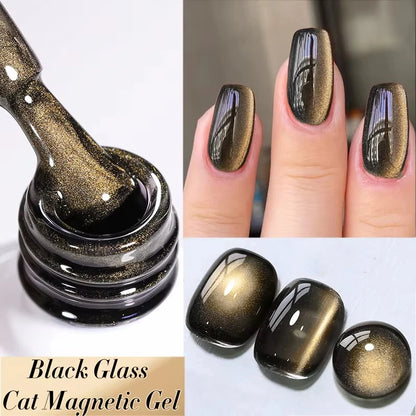 BORN PRETTY Sparkling Glass Bead Cat Magnetic Gel Nail Polish Flash White Spar Red Color Semi Permanent Soak Off UV Gel Varnish