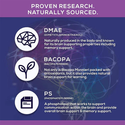 Nootropic Brain & Focus Supplement - Improve Memory, Mental Focus, Cognitive Function, for Brain, Heart Health