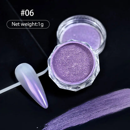 1 Jar Universal Laser Nail Glitter Holographic Powder Transparent Laser Magic Aurora Mirror Glitter UV Gel Pigment Dust