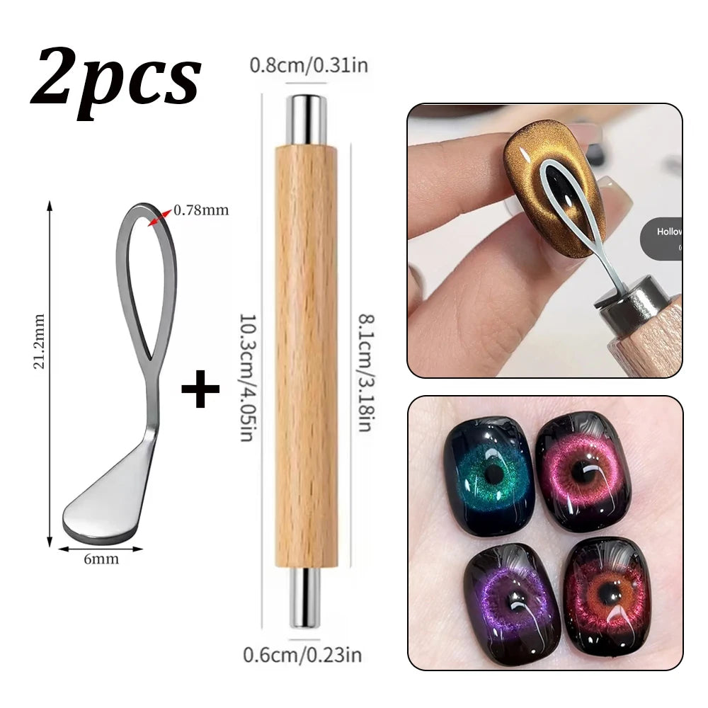 full Set Nail Art Cat Eye Magnet Auxiliary Tools For Black Hole Cat Eye&French&Love-heart&Rabbit Design Magnetic Cat Eye Gel