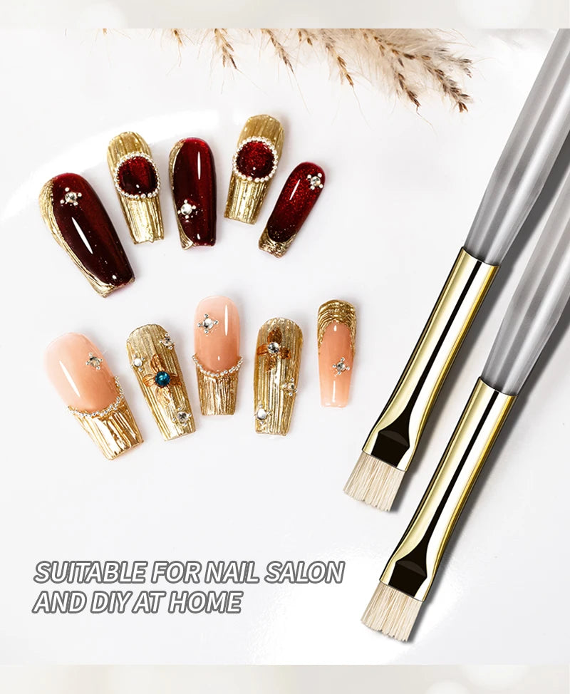 RSNAIL Nail Art Brush Multifunctional Stripe Liner Brushes Modeling Water Ripple DIY Design Hard Bristle Brush Nail Art Tools