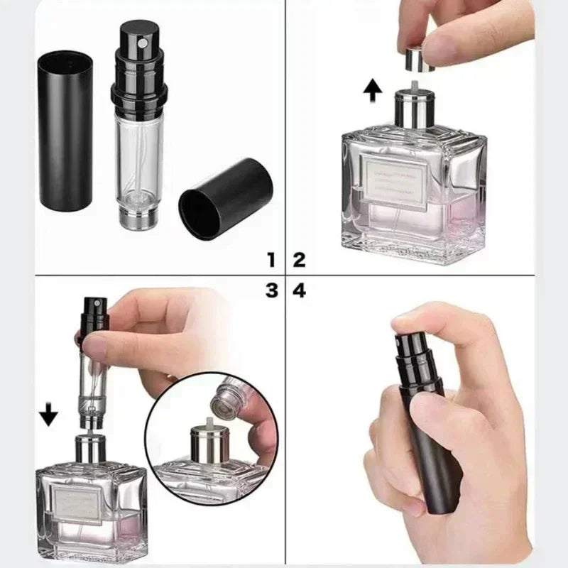 10ml 5ml Perfume Atomizer Portable Liquid Container For Cosmetics Traveling Mini Aluminum Spray Alcochol Empty Refillable Bottle
