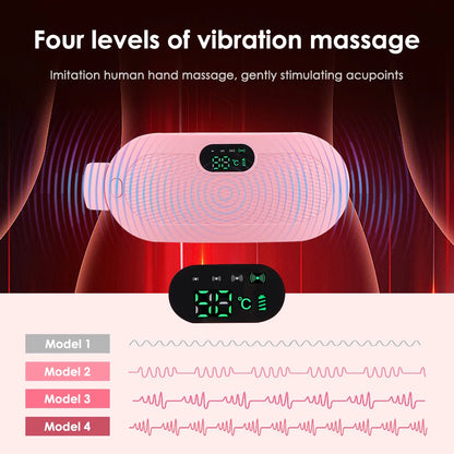 Heated Massage Warming Palace Belt Electric Period Cramp Massager for Menstrual Waist Stomach Abdominal Vibrating Heating Pad