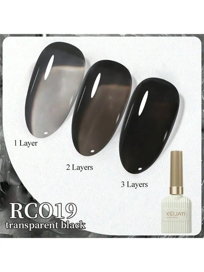 XEIJAYI 1Pc 15Ml Black Gel Nail Polish, All Seasons Nail Art, Soak Off Led Gel Nail Polish, Diy Home Salon Manicure,Nail Gifts