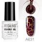 ROSALIND 12 Colors Crackle Gel Nail Polish Cracking Nail Lacquer Quick Drying Nail Art Gel For UV Semi Permanent Base Top Coat