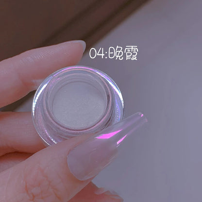 1jar Shiny Moonlight White Magic Mirror Nail Powder High Gloss Aurora Ultra-fine Nail Dust Pigment Super Bright Manicure Glitter